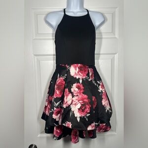 Speechless Juniors Black Floral Cocktail Dress Size 5